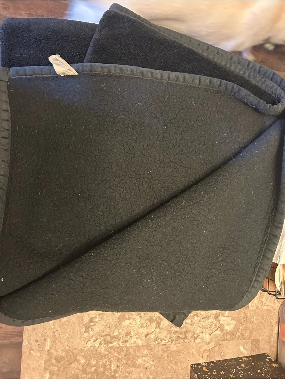 UGG Black Plush Sherpa Blanket with Logo Patch Twin size